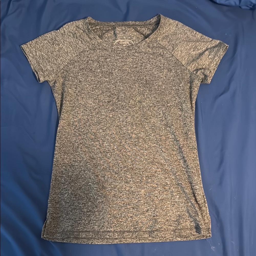 Oiselle lux crew neck tee shirt, gray size 2